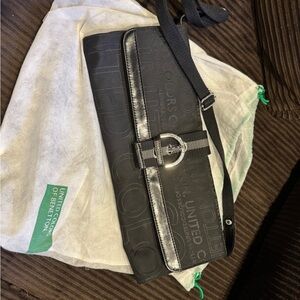 United Colors of Benetton Black Clutch with Silver Accents